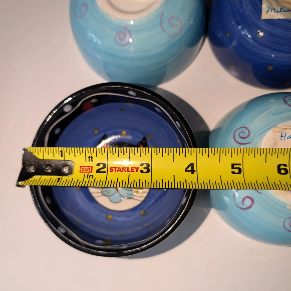Vintage Hand-Painted Ceramic Ice Cream Bowls by Milson and Louis